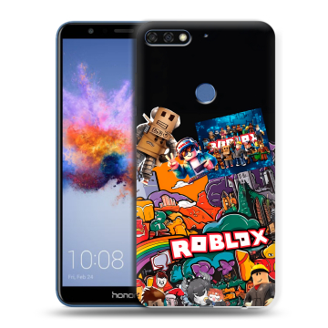 Силиконовый противоударный чехол на Huawei Honor 7C с принтом Roblox Роблокс Силиконовый противоударный чехол на Huawei Honor 7C с принтом Roblox Роблокс