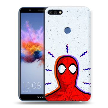 Силиконовый противоударный чехол на Huawei Honor 7C с принтом Spiderman Человек паук