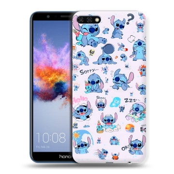 Силиконовый противоударный чехол на Huawei Honor 7C с принтом Лило и Стич