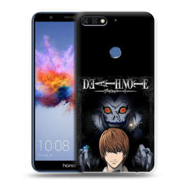 Силиконовый противоударный чехол на Huawei Honor 7C с принтом Death note Тетрадь смерти
