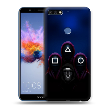 Силиконовый противоударный чехол на Huawei Honor 7C с принтом Игра Кальмара Силиконовый противоударный чехол на Huawei Honor 7C с принтом Игра Кальмара