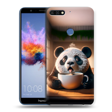 Силиконовый противоударный чехол на Huawei Honor 7C с принтом смешная панда