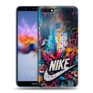Силиконовый противоударный чехол на Huawei Honor 7C с принтом Nike Найк