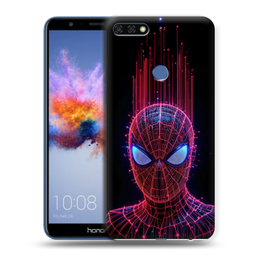 Силиконовый противоударный чехол на Huawei Honor 7C с принтом Spiderman Человек паук