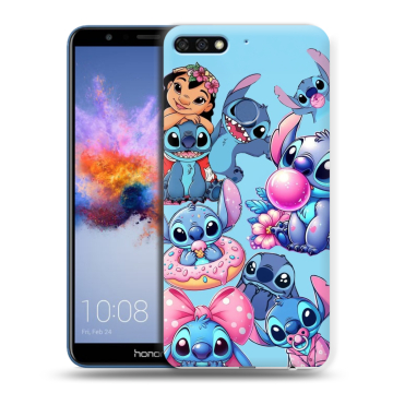 Силиконовый противоударный чехол на Huawei Honor 7C с принтом Лило и Стич