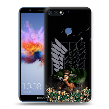 Силиконовый противоударный чехол на Huawei Honor 7C с принтом Атака титанов Силиконовый противоударный чехол на Huawei Honor 7C с принтом Атака титанов