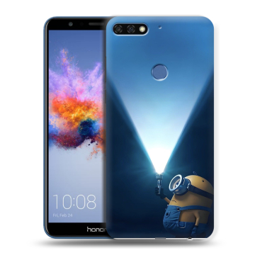 Силиконовый противоударный чехол на Huawei Honor 7C с принтом Миньоны Силиконовый противоударный чехол на Huawei Honor 7C с принтом Миньоны