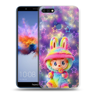 Силиконовый противоударный чехол на Huawei Honor 7C с принтом Labubu Лабубу Силиконовый противоударный чехол на Huawei Honor 7C с принтом Labubu Лабубу