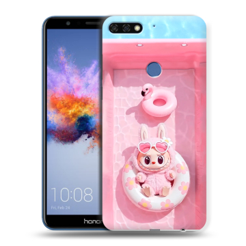 Силиконовый противоударный чехол на Huawei Honor 7C с принтом Labubu Лабубу Силиконовый противоударный чехол на Huawei Honor 7C с принтом Labubu Лабубу