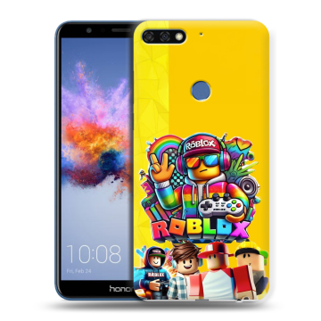 Силиконовый противоударный чехол на Huawei Honor 7C с принтом Roblox Роблокс Силиконовый противоударный чехол на Huawei Honor 7C с принтом Roblox Роблокс