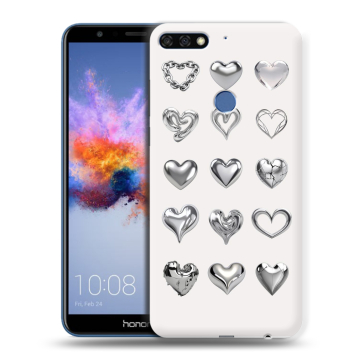 Силиконовый противоударный чехол на Huawei Honor 7C с принтом Y2K сердечки