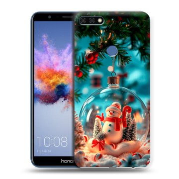 Силиконовый противоударный чехол на Huawei Honor 7C с принтом Новый год Силиконовый противоударный чехол на Huawei Honor 7C с принтом Новый год