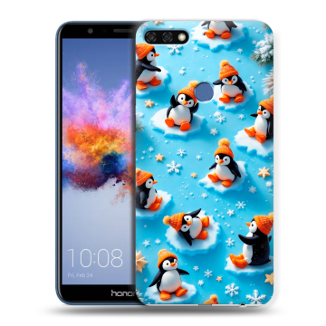 Силиконовый противоударный чехол на Huawei Honor 7C с принтом Новый год Силиконовый противоударный чехол на Huawei Honor 7C с принтом Новый год