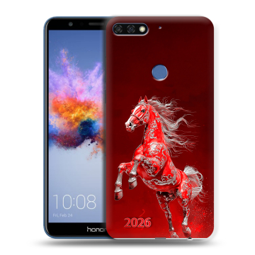 Силиконовый противоударный чехол на Huawei Honor 7C с принтом Новый год Силиконовый противоударный чехол на Huawei Honor 7C с принтом Новый год