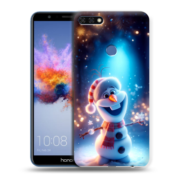 Силиконовый противоударный чехол на Huawei Honor 7C с принтом Новый год Силиконовый противоударный чехол на Huawei Honor 7C с принтом Новый год