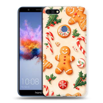 Силиконовый противоударный чехол на Huawei Honor 7C с принтом Новый год Силиконовый противоударный чехол на Huawei Honor 7C с принтом Новый год