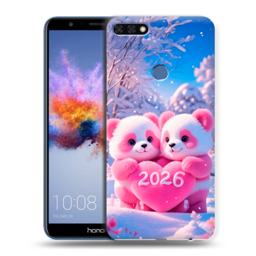 Силиконовый противоударный чехол на Huawei Honor 7C с принтом Новый год Силиконовый противоударный чехол на Huawei Honor 7C с принтом Новый год