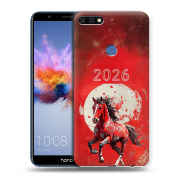 Силиконовый противоударный чехол на Huawei Honor 7C с принтом Новый год Силиконовый противоударный чехол на Huawei Honor 7C с принтом Новый год