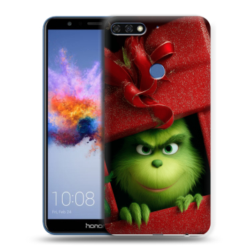Силиконовый противоударный чехол на Huawei Honor 7C с принтом Новый год Силиконовый противоударный чехол на Huawei Honor 7C с принтом Новый год