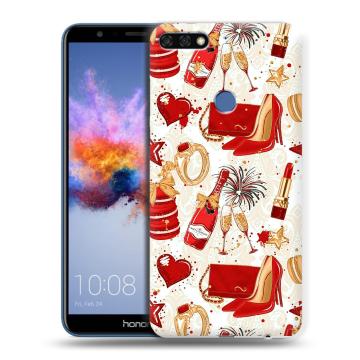 Силиконовый противоударный чехол на Huawei Honor 7C с принтом Новый год Силиконовый противоударный чехол на Huawei Honor 7C с принтом Новый год
