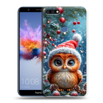 Силиконовый противоударный чехол на Huawei Honor 7C с принтом Новый год