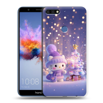 Силиконовый противоударный чехол на Huawei Honor 7C с принтом Новый год
