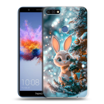 Силиконовый противоударный чехол на Huawei Honor 7C с принтом Новый год