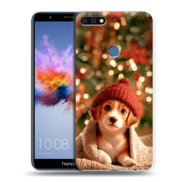 Силиконовый противоударный чехол на Huawei Honor 7C с принтом Новый год