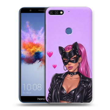 Силиконовый противоударный чехол на Huawei Honor 7C с принтом женский