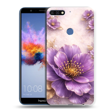 Силиконовый противоударный чехол на Huawei Honor 7C с принтом женский
