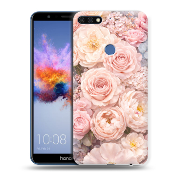 Силиконовый противоударный чехол на Huawei Honor 7C с принтом женский