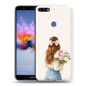 Силиконовый противоударный чехол на Huawei Honor 7C с принтом женский