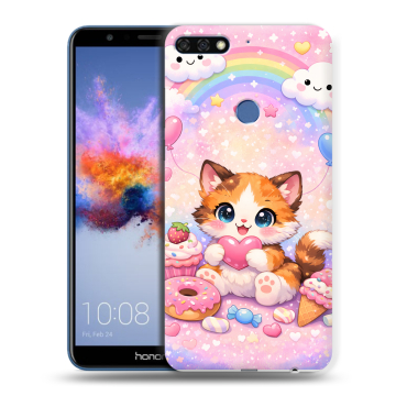 Силиконовый противоударный чехол на Huawei Honor 7C с принтом для девочек Силиконовый противоударный чехол на Huawei Honor 7C с принтом для девочек