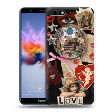 Силиконовый противоударный чехол на Huawei Honor 7C с принтом для девочек
