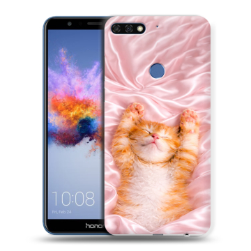 Силиконовый противоударный чехол на Huawei Honor 7C с принтом женский