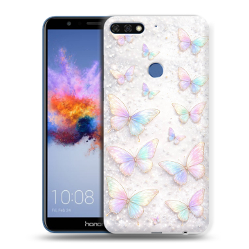 Силиконовый противоударный чехол на Huawei Honor 7C с принтом женский