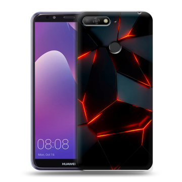 Силиконовый противоударный чехол на Huawei Y6 Prime (2018) с принтом Яркие абстракции Силиконовый противоударный чехол на Huawei Y6 Prime (2018) с принтом Яркие абстракции