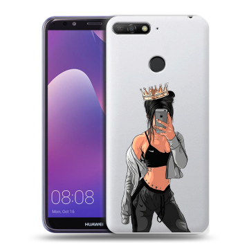 Силиконовый противоударный чехол на Huawei Y6 Prime (2018) с принтом Женские принты Силиконовый противоударный чехол на Huawei Y6 Prime (2018) с принтом Женские принты