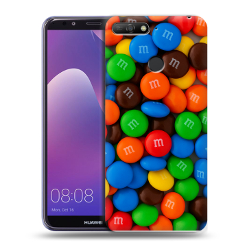 Силиконовый противоударный чехол на Huawei Y6 Prime (2018) с принтом Конфеты Силиконовый противоударный чехол на Huawei Y6 Prime (2018) с принтом Конфеты