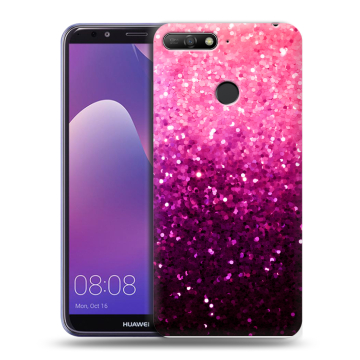 Силиконовый противоударный чехол на Huawei Y6 Prime (2018) с принтом Блестки Силиконовый противоударный чехол на Huawei Y6 Prime (2018) с принтом Блестки