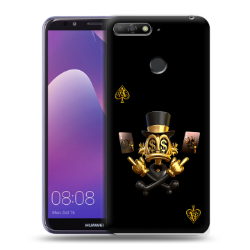 Силиконовый противоударный чехол на Huawei Y6 Prime (2018) с принтом Золотой скрудж макдак