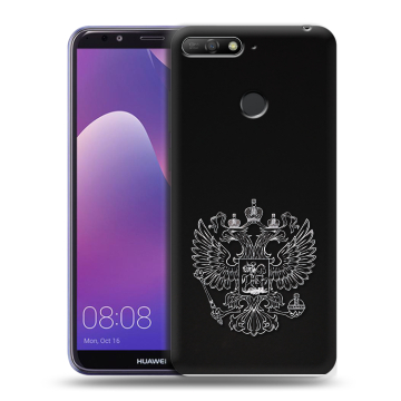 Силиконовый противоударный чехол на Huawei Y6 Prime (2018) с принтом Герб России