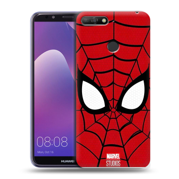 Силиконовый противоударный чехол на Huawei Y6 Prime (2018) с принтом человек паук spiderman Силиконовый противоударный чехол на Huawei Y6 Prime (2018) с принтом человек паук spiderman