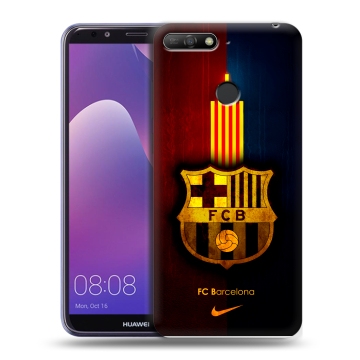 Силиконовый противоударный чехол на Huawei Y6 Prime (2018) с принтом Барселона Barcelona