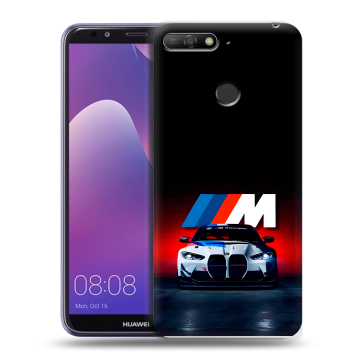 Силиконовый противоударный чехол на Huawei Y6 Prime (2018) с принтом БМВ BMW Силиконовый противоударный чехол на Huawei Y6 Prime (2018) с принтом БМВ BMW