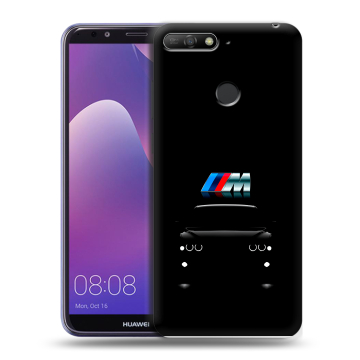 Силиконовый противоударный чехол на Huawei Y6 Prime (2018) с принтом БМВ BMW Силиконовый противоударный чехол на Huawei Y6 Prime (2018) с принтом БМВ BMW