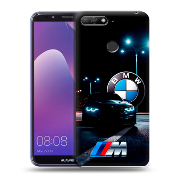 Силиконовый противоударный чехол на Huawei Y6 Prime (2018) с принтом БМВ BMW Силиконовый противоударный чехол на Huawei Y6 Prime (2018) с принтом БМВ BMW