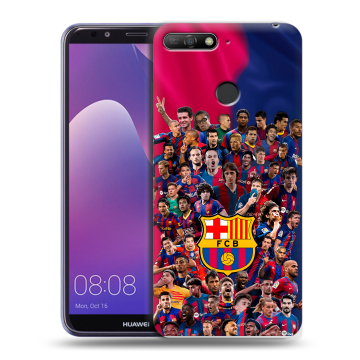 Силиконовый противоударный чехол на Huawei Y6 Prime (2018) с принтом Барселона Barcelona