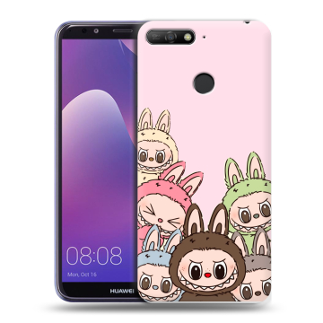 Силиконовый противоударный чехол на Huawei Y6 Prime (2018) с принтом Лабубу