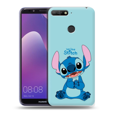 Силиконовый противоударный чехол на Huawei Y6 Prime (2018) с принтом Лило и Стич